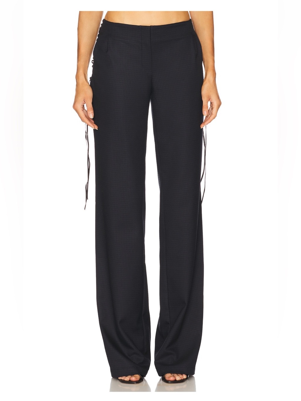 Ceren Ocak Navy Blue Low Waist Wide-Leg Pants